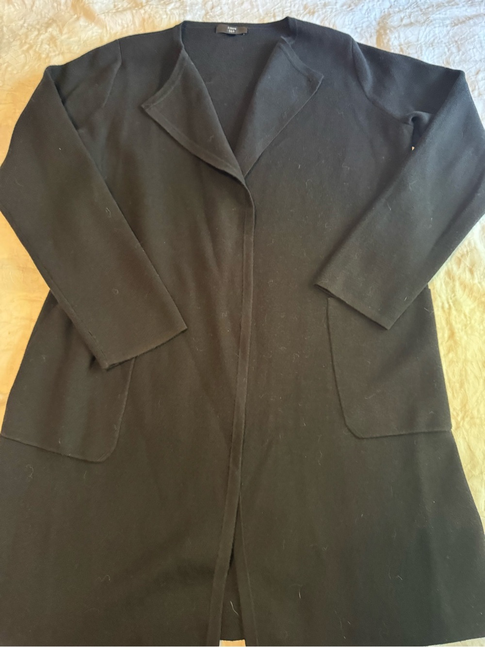 J Crew Juliette Sweater Blazer Womens Small Black Merino Wool Blend Long Cardiga